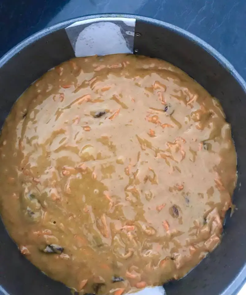 baking carrot cake with flour in air fryer