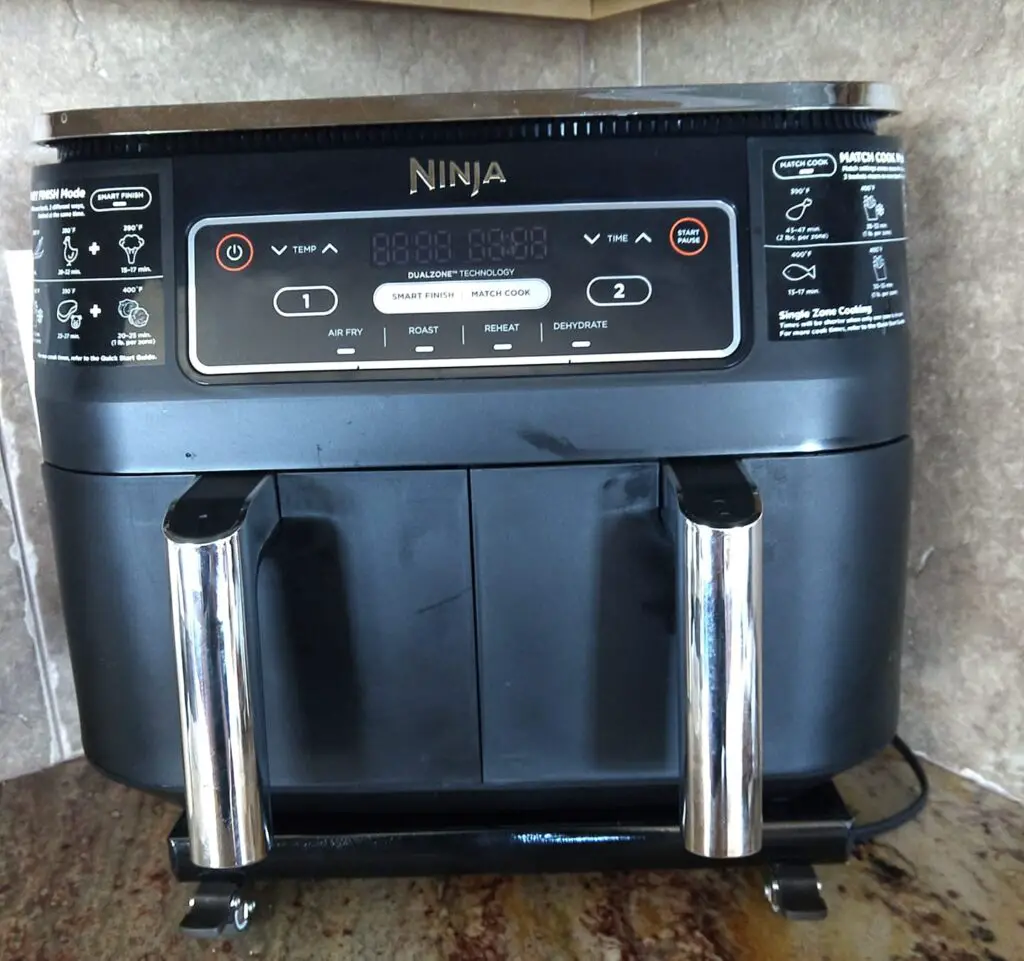 Ninja dual basket air fryer on the countertop alternative to using air fryer in the bedroom