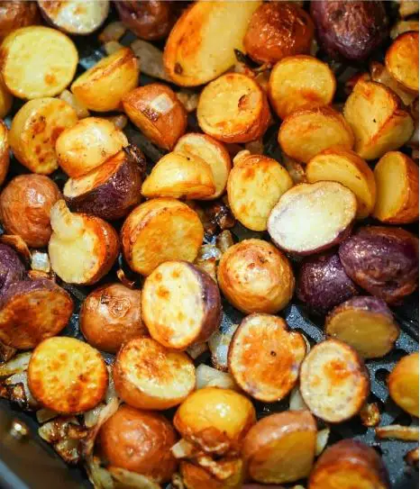 Multi Colored Roasted Potatoes in Air Fryer