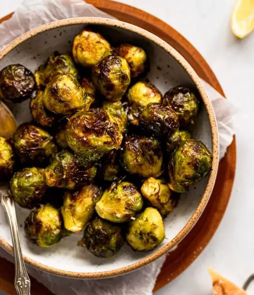 The Easiest Air Fryer Frozen Brussels Sprouts by Becca