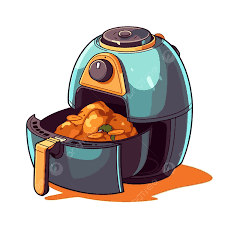 An overcrowded air fryer
